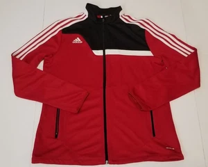 Adidas Jungen Fußballjacke, Jugend Größe L 16-18, schwarz rot Trainingsjacke Climacool - Bild 1 von 11