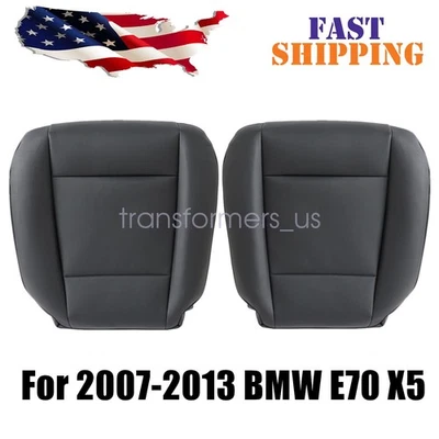 Cubierta de asiento de cuero inferior para conductor y pasajero BMW E70 X5 3.0 2007-2013 NEGRA NUEVA Foto 1 de 4