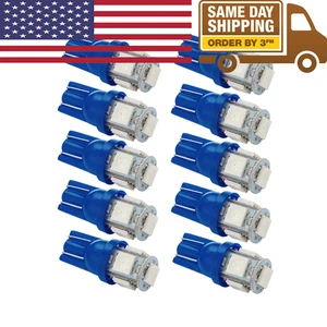20x Ultra Blue T10 LED Bulbs Car Interior License Light 2825 192 194 5050 M - Picture 1 of 8