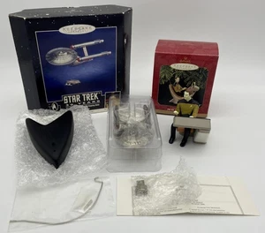 Dos adornos Hallmark Keepsake Star Trek Enterprise 1996 y Commander Data 1997 - Imagen 1 de 22