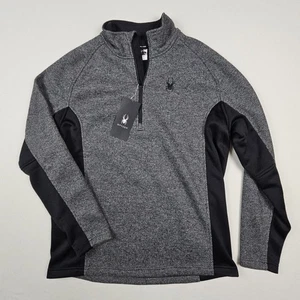 Spyder Men's Outbound Half-Zip Mid Weight Core Sweater Gray Black Size XL - Picture 1 of 9