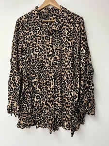 Autograph Shirt Womens Plus Size 24 Animal Print Long Sleeve Button Up Leopard - Picture 1 of 9
