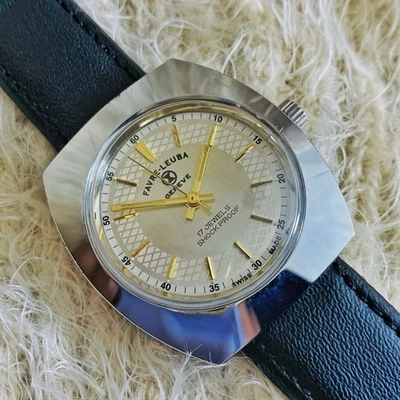 Vintage Favre-Leuba Geneve 17 Jewels White Dial Hand-Winding Men's WristWatch - Image 1 of 4