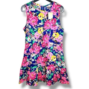 Vestido Floral Ethina by C Rosa Azul Multicolor Sin Mangas Talla M Nuevo con Etiquetas Vacaciones - Imagen 1 de 7
