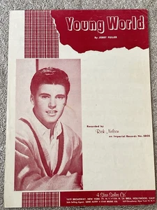 1962 YOUNG WORLD Sheet Music RICK NELSON by Jerry Fuller RICKLY NELSON - Picture 1 of 3