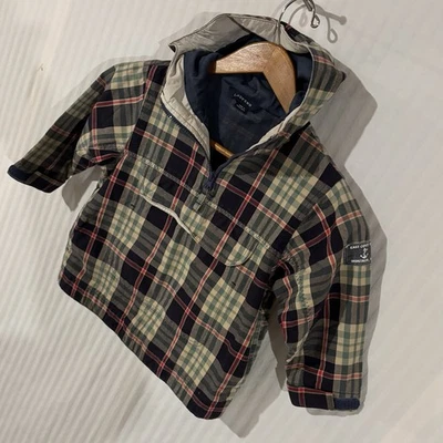 Lands End Jacket Youth Small 4 Plaid Pullover hooded Windbreaker Anorak EE-10 - Image 1 of 4