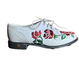 Scarpe da golf vintage Walter Genium GoreTex ricamate taglia EU 37 US 7 - Foto 1 di 7
