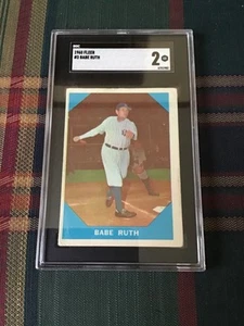 1960 Fleer Babe Ruth #3 SGC 2 Yankees Free Shipping - Picture 1 of 2