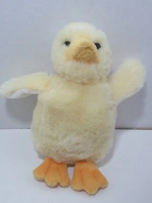 yellow small plush pekin duck standing up beanbag tush orange bill feet - Image 1 of 4
