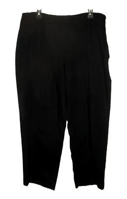 New Pants Peter Nygard Ankle Linen-Tencel Side-Zipper Black MSRP-$79.00 14P - Image 1 of 4