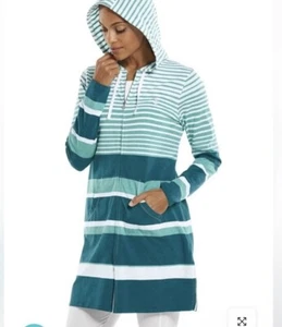 Coolibar Jacket XS Cabana Hoodie Jacket Nwt Teal - Picture 1 of 5