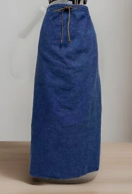 NUEVA Falda Jean Talla 1X Cintura Elástica Larga Denim Falda Botón Mosca Requisitos Foto 1 de 4