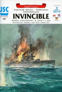 Crucero de batalla de la Primera Guerra Mundial HMS INVENCIBLE 1914 estado # modelo de tarjeta # escala 1/250 # JSC268 - Imagen 1 de 6