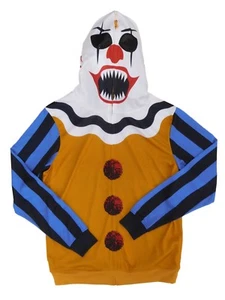 Gruseliges Clown Kostüm Hoodie Sweatshirt mit durchgehendem Reißverschluss für Herren - Bild 1 von 1