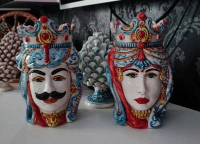 Ceramica di Caltagirone Teste di moro H25 - Imagen 1 de 4