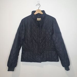 L.L.Bean Size M Black Padded Quilted Long Sleeve Zip Windbreaker Jacket