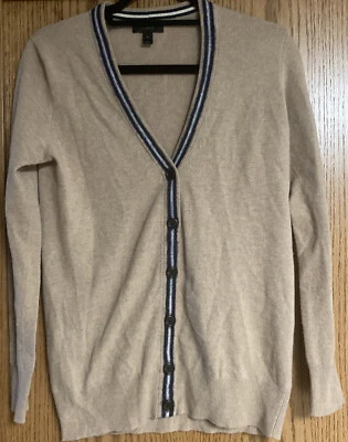 J Crew Wool Blend Cardigan Tan  Grandpacore Button Front Women Sweater Sz XS - Image 1 of 4