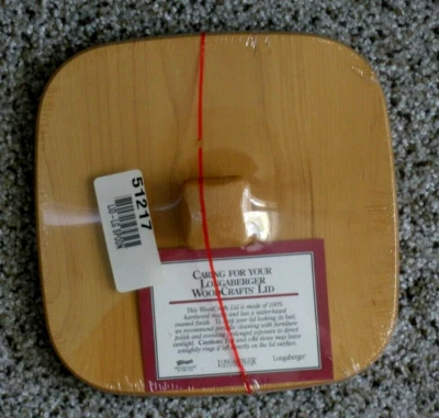 Longaberger WoodCrafts Classic Large Spoon (or Mini Waste) Lid (51217)  NEW - Image 1 of 4
