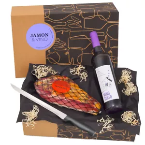 Feinkost-Präsentkorb JAMON & VINO - Serrano-Schinken und Spanischer Wein - Bild 1 von 2
