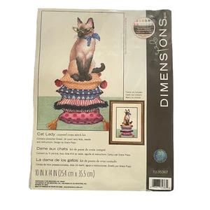 Dimensiones Contadas Punto de Cruz CATO SEÑORA Kit 70-35367 Almohada Siamés Pila Popp - Imagen 1 de 6