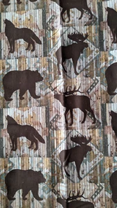 DAVID TEXTILES COTTON FABRIC--BEAR , MOOSE & WOLF--1 YARD - Picture 1 of 1
