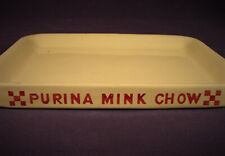 EXTREMELY RARE AMERICAN 10 INCH x 8 INCH MINK CHOW FEEDING TRAY YELLOW WARE MINT