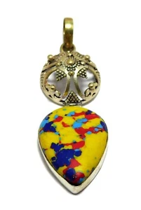 Cionondoli Mosiac Argento Sterling 925 Placcati a Mano Pietra Preziosa Gioielli - Foto 1 di 4