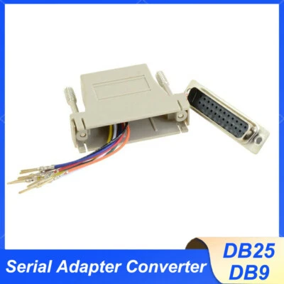 RJ45 to DB25 DB9 Male Female Modular Male Pins Serial Adapter Converter - Image 1 of 4