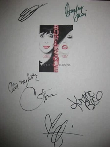 Guión de película firmado burleseque X5 Cher Christina Aguilera Kristen Bell Tucci RPNT - Imagen 1 de 1