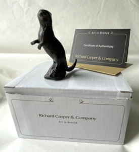 RICHARD COOPER BRONZE SMALL OTTER ORIGINAL BOX WITH COA Limited Edition - Picture 1 of 7