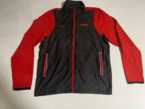 Under Armour Utah Utes Full Zip Sz Medium Gray Jacket Utah football All Season Cover