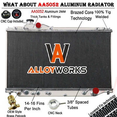 3 Row Aluminum Radiator For 1993-1998 1995 Toyota Supra MK4 JZA80 2JZ AT MT - Image 1 of 4