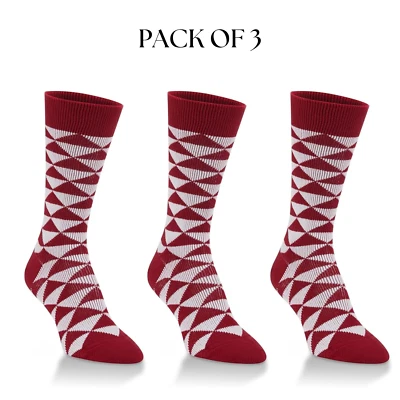 Pack de 3 calcetines Diamond Team para mujer, rojos y blancos, talla única para la mayoría Foto 1 de 2