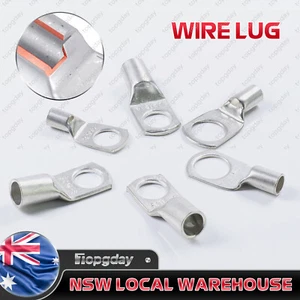 Battery Lug Crimp Electric Wire End Lugs Solid Terminal Ring Eyelets Connectors - Picture 1 of 13