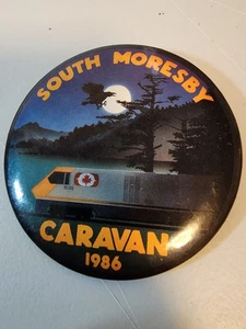 Vintage South Moresby Caravan 1986 The Haida Protest Button Badge Pinback - Picture 1 of 2