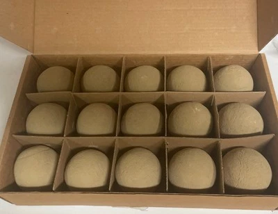 STANBROIL 3" Round Ceramic Fire Balls - Set of 15 - Beige Fire Stones for Fire Pit