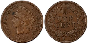 1907 Indian Cent PCGS VF25BN FS-304, S-27 RPD - Picture 1 of 5
