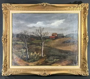 H. Roomeski Original Oil Painting Rural Landscape 30F Vintage Russian School Art - Picture 1 of 10