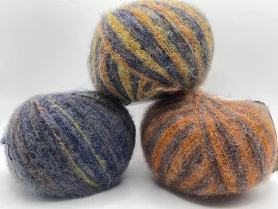 3-Pack Caress 78242 Ice Yarn Alpaca Merino Fingering LOT of 3 Orange PurpleGreen - Image 1 of 4
