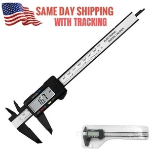 6" 150mm Carbon Fiber Electronic Digital Vernier Caliper Micrometer Gauge LCD - Picture 1 of 14