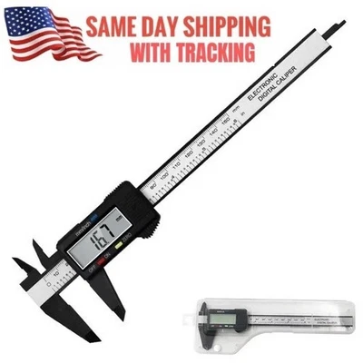 6" 150mm Carbon Fiber Electronic Digital Vernier Caliper Micrometer Gauge LCD - Image 1 of 4