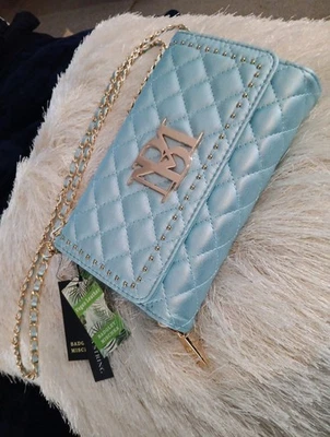 Badgley Mischka Medium Crossbody/Shoulder/Hand Purse Baby Blue Silver - Image 1 of 4