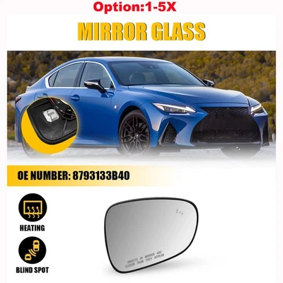 Espejo retrovisor exterior pasajero vidrio térmico con punto ciego para Lexus CT200h 2011-2017 Foto 1 de 4