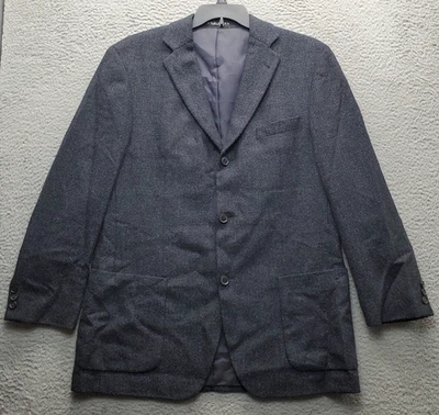 HUGO BOSS Blazer Jacket Men Size 42 Gray Virgin Wool Single-Breasted Notch Lapel - Image 1 of 4