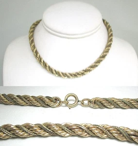 "Collar de eslabones de cuerda de doble envoltura relleno de oro 12K 50,6 gramos 14 1/2"" de largo x 1/4""" - Imagen 1 de 3