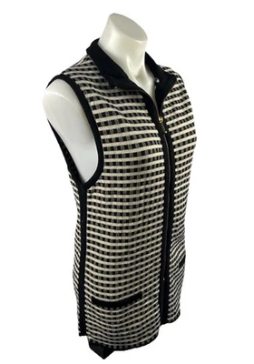 SPINELLI Vintage Wool Black & White Check Zip  Vest Size 10-12 MADE AUSTRALIA - image 1 of 4