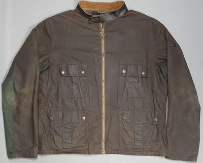 Chaqueta de Cera BARBOUR INTERNATIONAL STEVE McQUEEN Chico Para Hombres 2XL Bombardero Oliva Foto 1 de 4