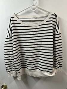 Womens Denim & Supply Ralph Lauren Black Striped Nautical Top Boyfriend - Picture 1 of 6