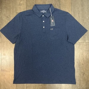 Polo Vineyard Vines Edgartown para hombre talla XL Moonshine azul SS logotipo de bolsillo nuevo con etiquetas - Imagen 1 de 8