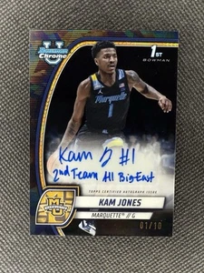 2024-25 Bowman U Sapphire Kam Jones 1st Auto Black Refractor /10 Inscription! - Bild 1 von 2